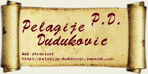 Pelagije Duduković vizit kartica